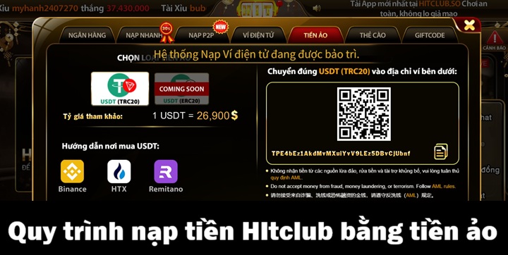 Hướng dẫn nạp tiền Hitclub nhanh gọn qua 07 cách