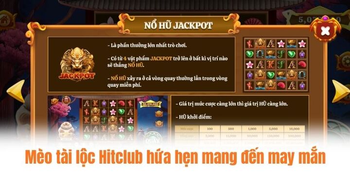 Mèo tài lộc Hitclub hứa hẹn mang đến may mắn