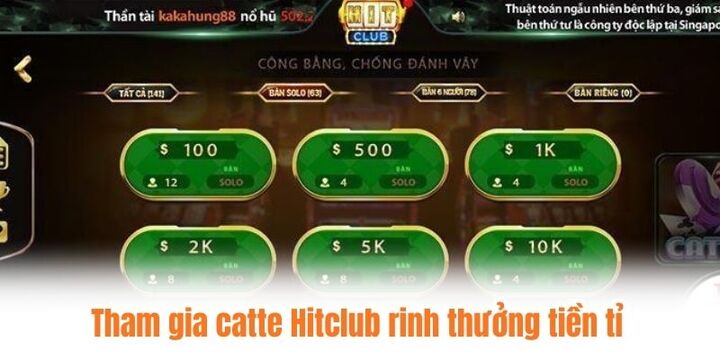 Tham gia catte Hitclub rinh thưởng tiền tỉ cực cuốn 